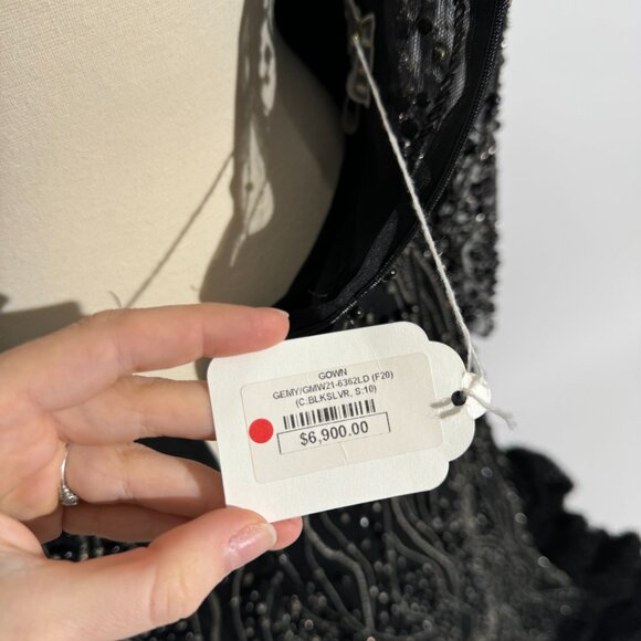 Brand New US 10 GEMY MAALOUF Beaded Embroidered Evening Gown - Picture 13 of 13